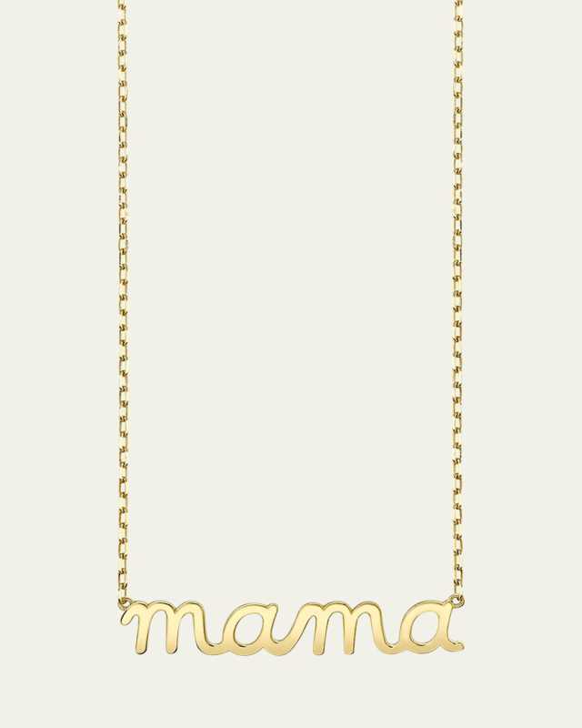 14k Gold Mama Script Necklace